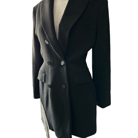 Zara Black Double-Breasted Women's Blazer Dress Size Small - Picture 4 of 8